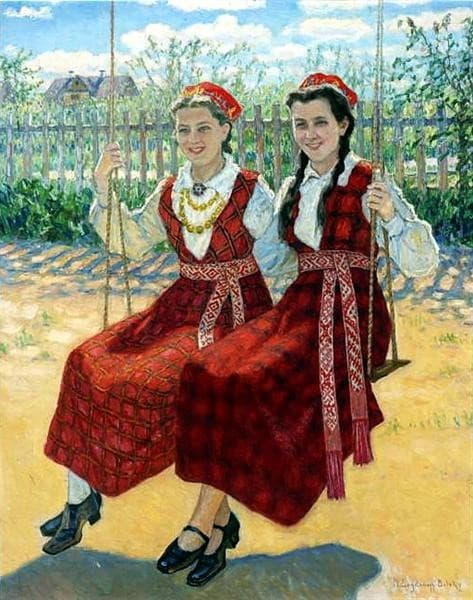 Two Girls On A Swing — Nikolay Bogdanov-Belsky