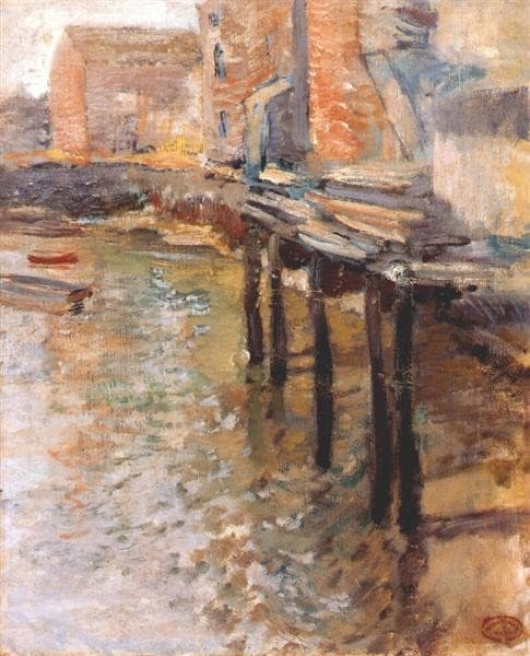 The Old Mill at Cos Cobb — John Henry Twachtman