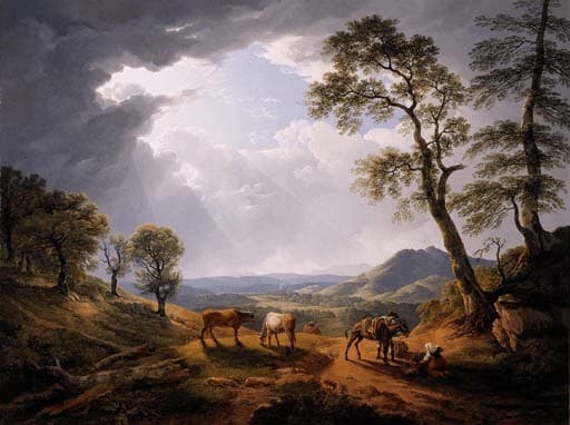 Muleteers halting on a mountain pass in the Roman Campagna — Hendrik Voogd