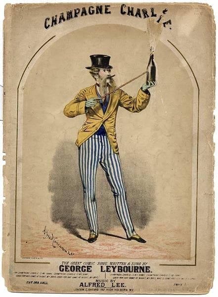 Cover design for Champagne Charlie, sung by George Leybourne — Alfred Concanen