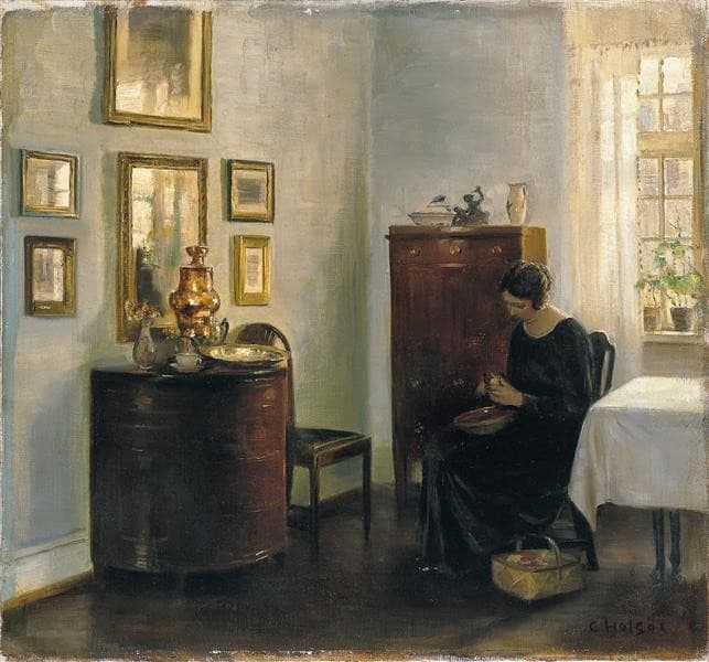 Woman with a Fruit Bowl — Carl Holsøe