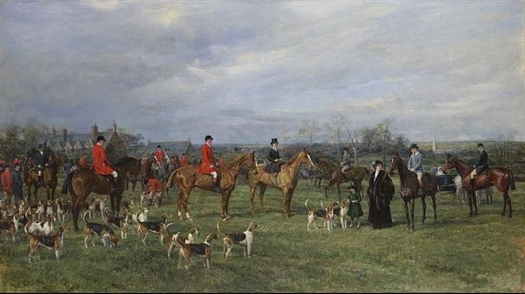 Meet of the Quorn Hounds at Kirby Gate — Heywood Hardy