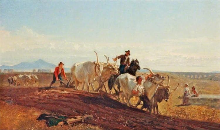 Ploughing in the Campagna — George Hemming Mason