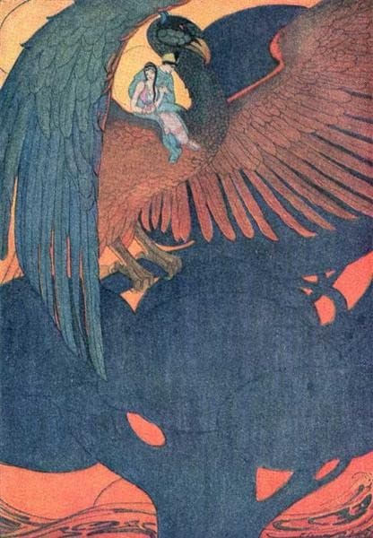 Illustration of Soaring Lark of Grimm's Fairy Tales — Elenore Abbott