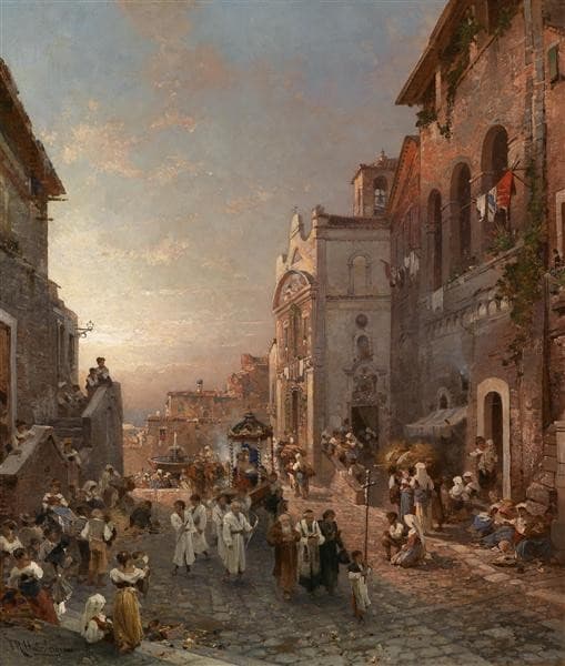 Procession in Naples — Unterberger Franz Richard