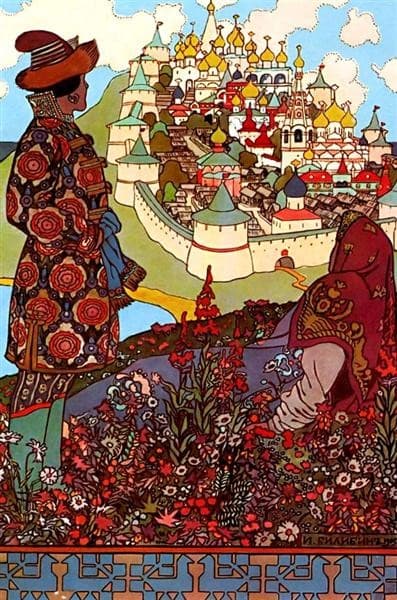 Illustration for Alexander Pushkin's 'Fairytale of the Tsar Saltan' — Ivan Bilibin