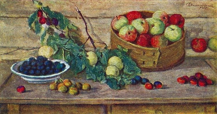 Натюрморт. Яблоки в решете — Pyotr Konchalovsky