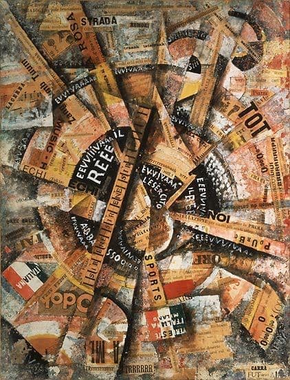 Interventionist Demonstration (Patriotic Holiday-Freeword Painting) — Carlo Carrà