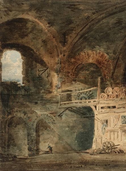 The Ruins of the Emperor Julian's Baths, Hôtel de Cluny, Paris — Thomas Girtin