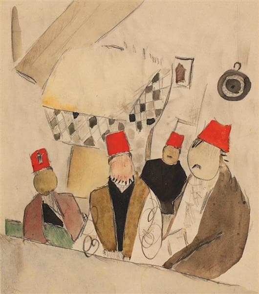 Four Men in Fezes — Alexis Gritchenko
