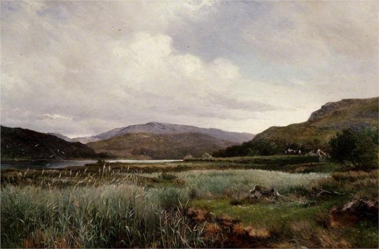 A River Landscape with Reeds, Arthog — David Bates