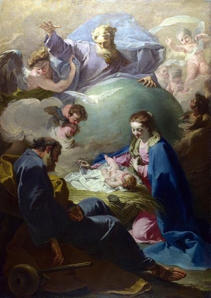 The Nativity with God the Father and the Holy Ghost — Giambattista Pittoni