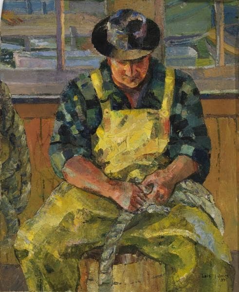 Seated Man in Yellow Overalls — Lois Mailou Jones