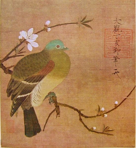 Pigeon on a Peach Branch — Emperor Huizong