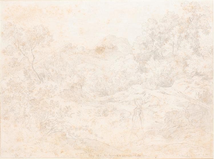 Serpentara with a view of Civitella, 23 August 1824 — Heinrich Reinhold