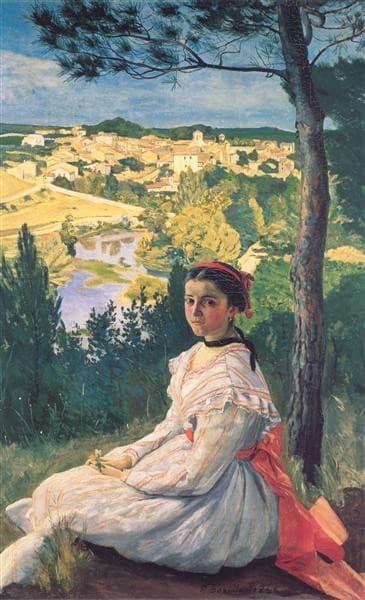 View of the Village of Castelnau-le-Lez — Frédéric Bazille