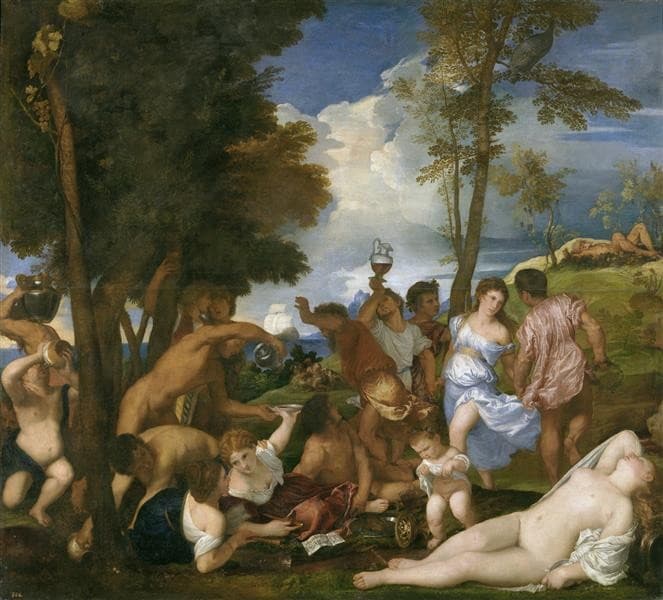 The Bacchanal of the Andrians — Titian