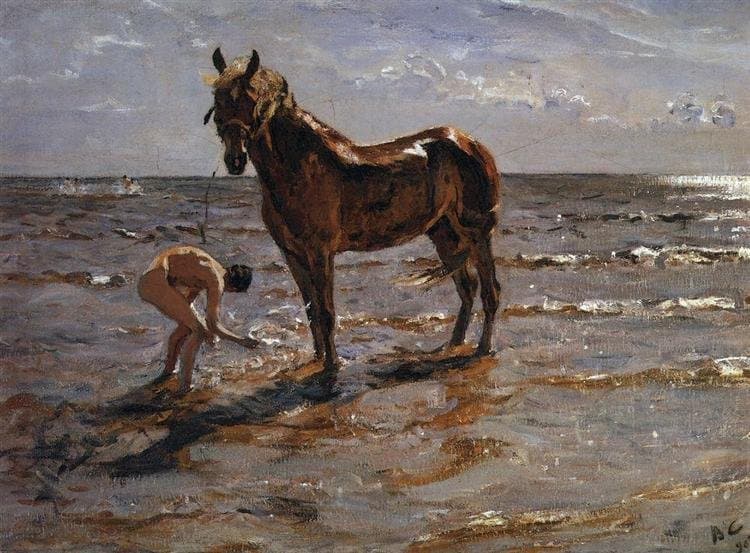 Купание лошади — Valentin Serov