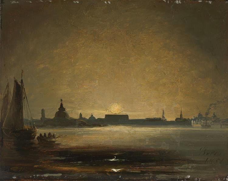 Dresden in Moonlight — Peder Balke