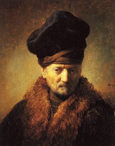 Bust of an Old Man in a Fur Cap — Rembrandt van Rijn