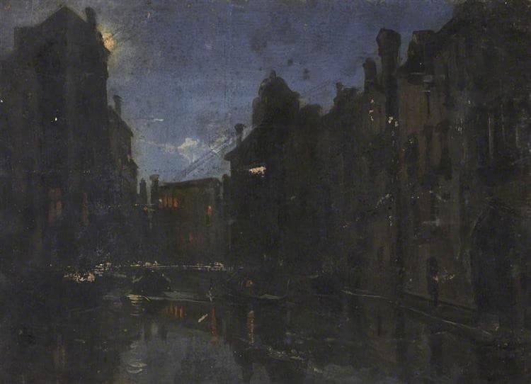 Houses and Water by Moonlight, Venice — Thomas Stuart Smith