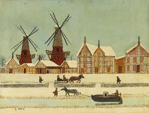 Au bord de la rivière en hiver — Louis Vivin