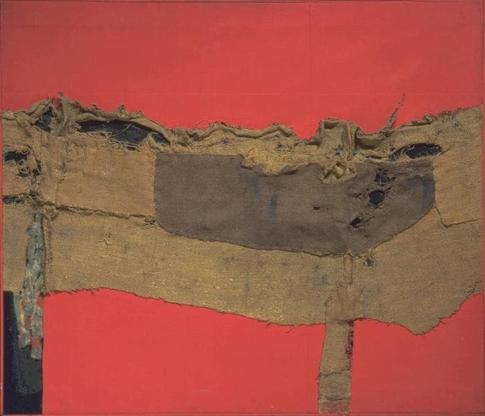 Sacking and Red — Alberto Burri