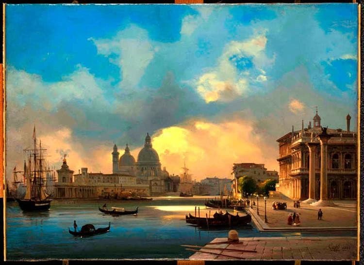 Venice, the pier at sunset — Caffi Ippolito
