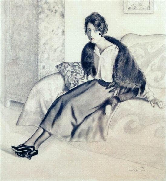Портрет О. П. Мясоедовой — Boris Kustodiev