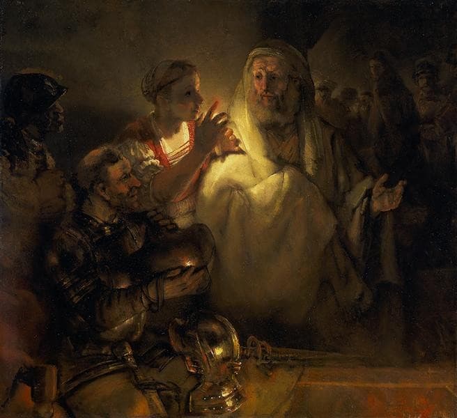 The denial of Peter — Rembrandt van Rijn