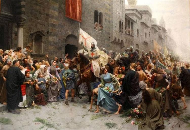 Guglielmo Embriaco returns in Genoa from the crusades — Giovanni Battista Torriglia