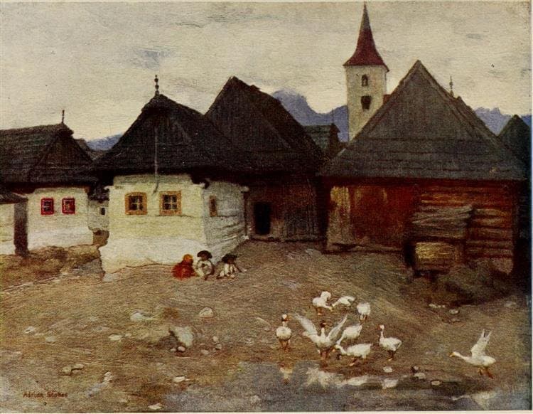 VIEW FROM OUR WINDOWS IN VAZSECZ — Marianne Stokes