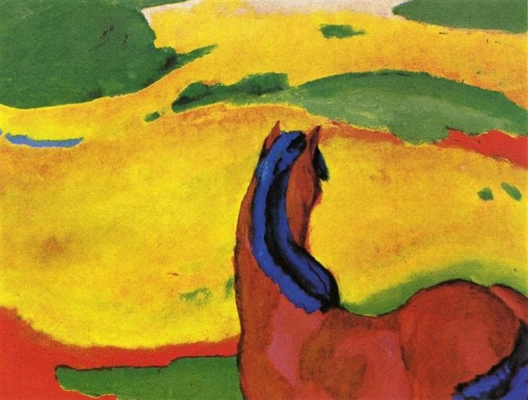 Horse in a landscape — Franz Marc