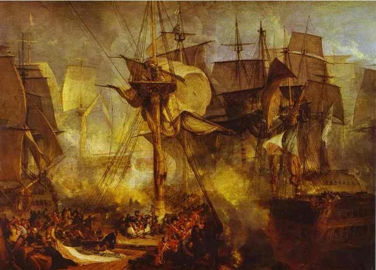 The Battle of Trafalgar, as Seen from the Mizen Starboard Shrouds of the Victory — J. M. W. Turner