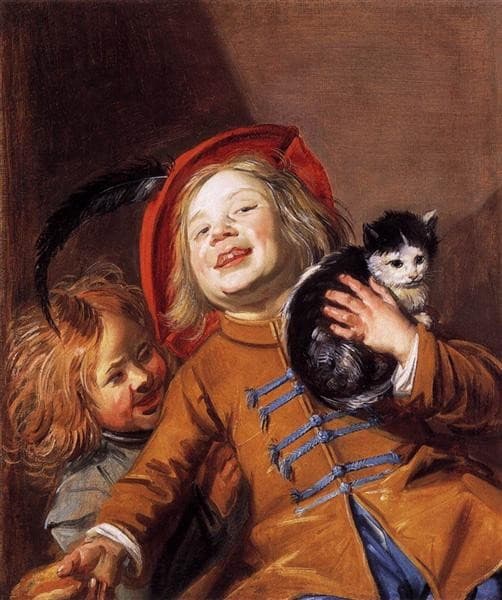 Laughing Children with a Cat — Judith Leyster