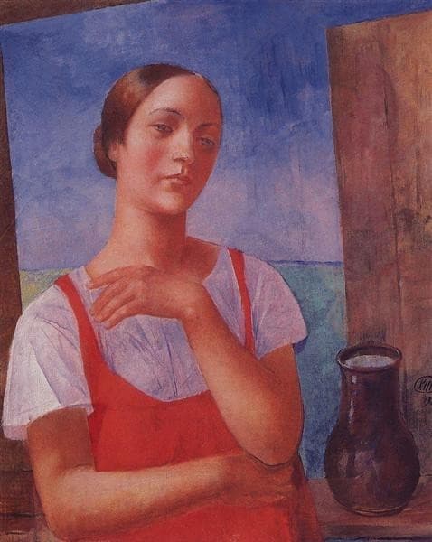 Девушка в сарафане — Kuzma Petrov-Vodkin