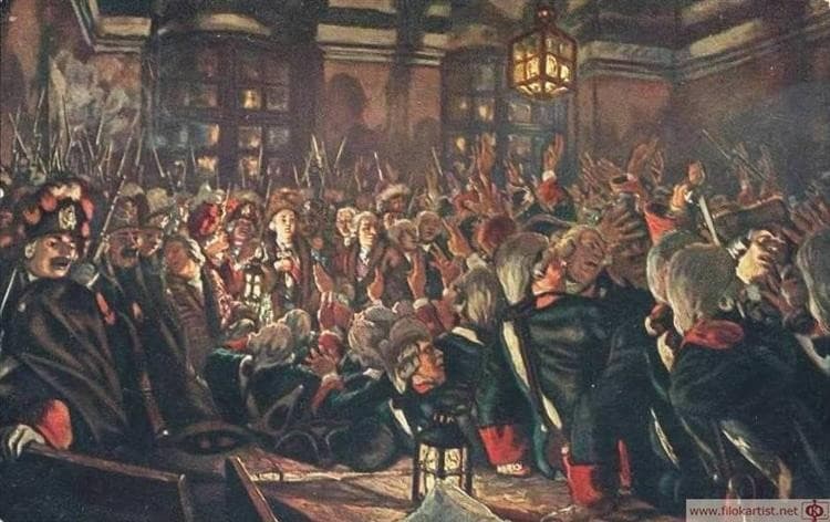 Elizabeth at Preobrazhensky quarter — Eugene Lanceray