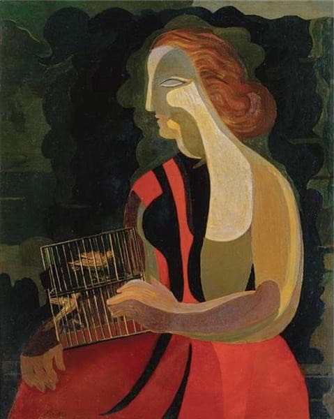 Woman with birds — Aleksandra Ekster