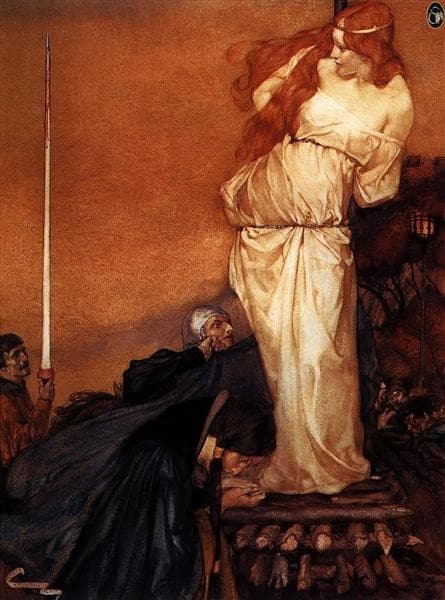 How Sir Launcelot and His Kinsmen Rescued the Queen from the Fire — W. Russell Flint
