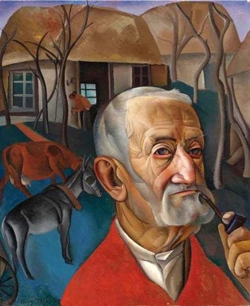 A Man with a Pipe — Boris Grigoriev