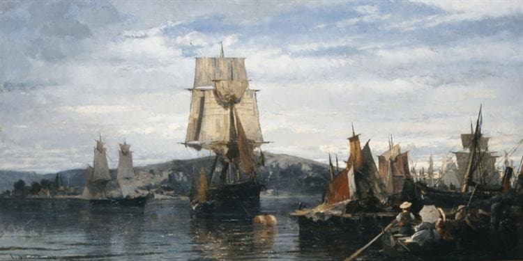 Outside the harbor — Konstantinos Volanakis