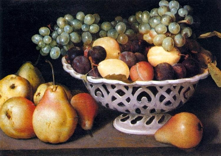 Maiolica Basket of Fruit — Fede Galizia
