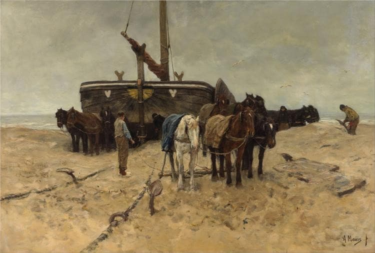 Fishing boat on the beach — Anton Mauve