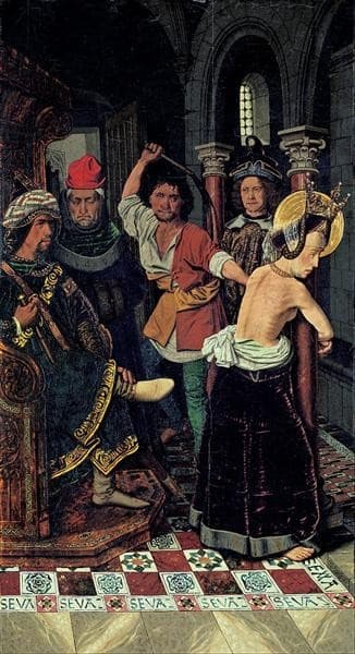 The Flagellation of St Engracia — Bartolomé Bermejo