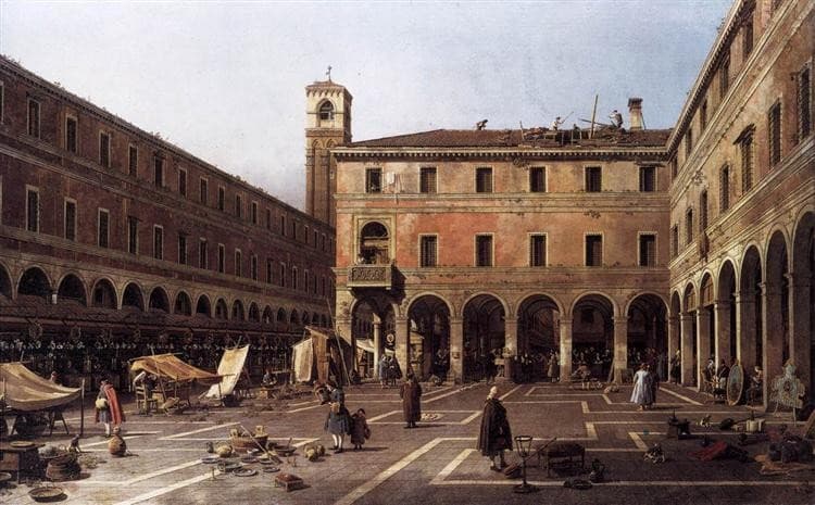 The Campo di Rialto — Canaletto