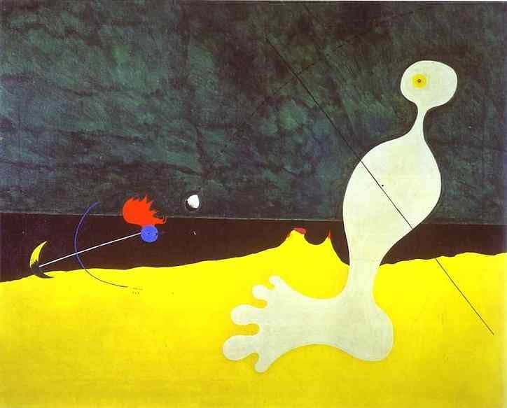 Person Throwing a Stone at a Bird — Joan Miró