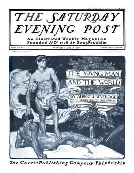 "The Young Man and the World" Saturday Evening Post Cover — Frank Xavier Leyendecker
