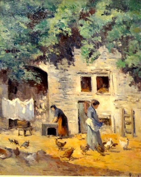 Rolleboise, cour de ferme — Maximilien Luce