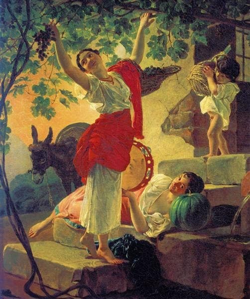 Девушка, собирающая виноград в окрестностях Неаполя — Karl Bryullov
