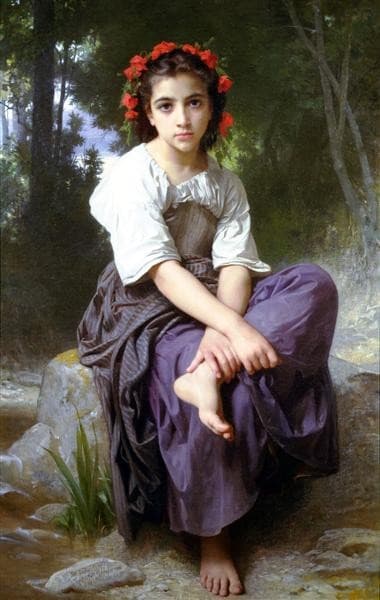 At the Edge of the Brook — William-Adolphe Bouguereau